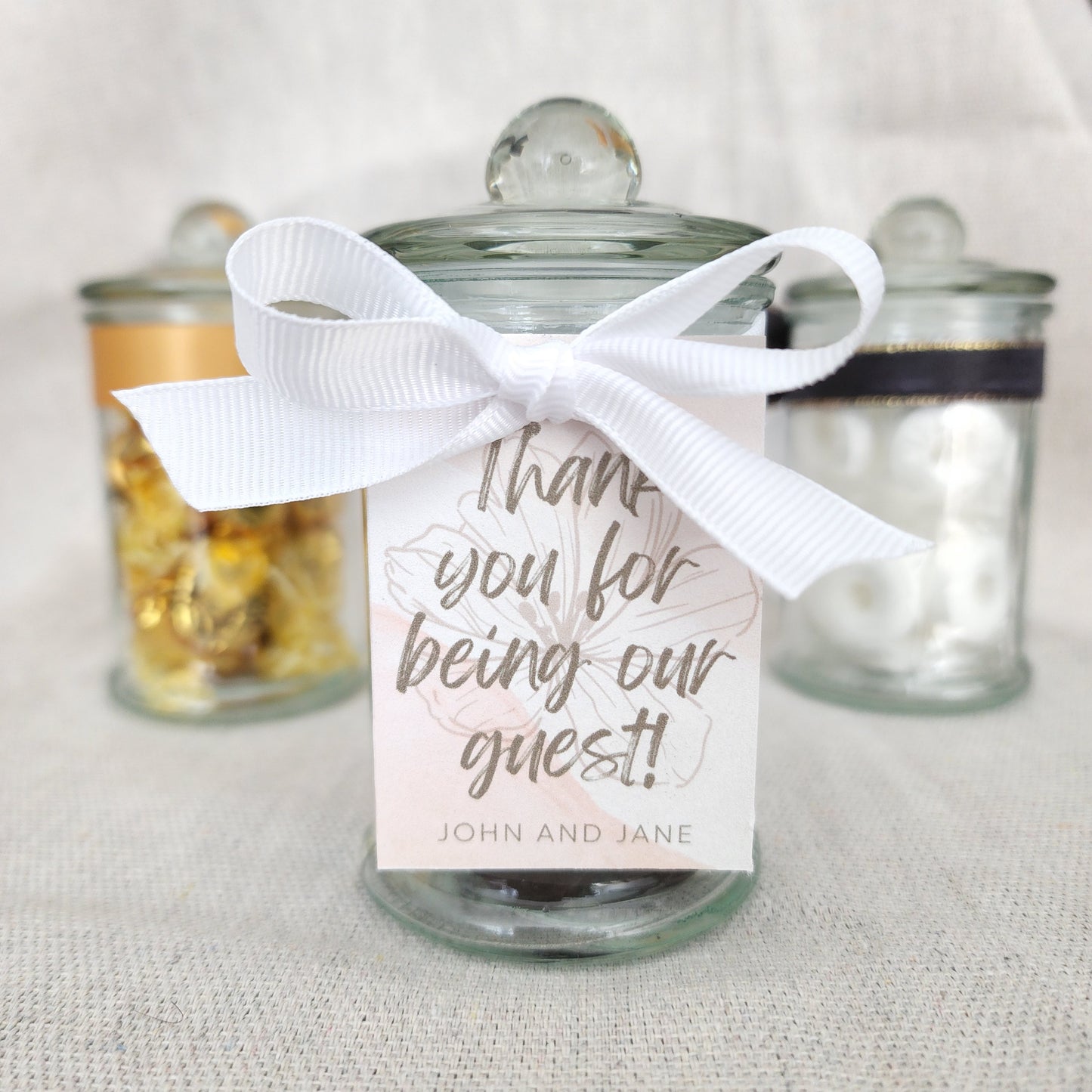 Candy Jar with Customized Tag (bundle of 6)